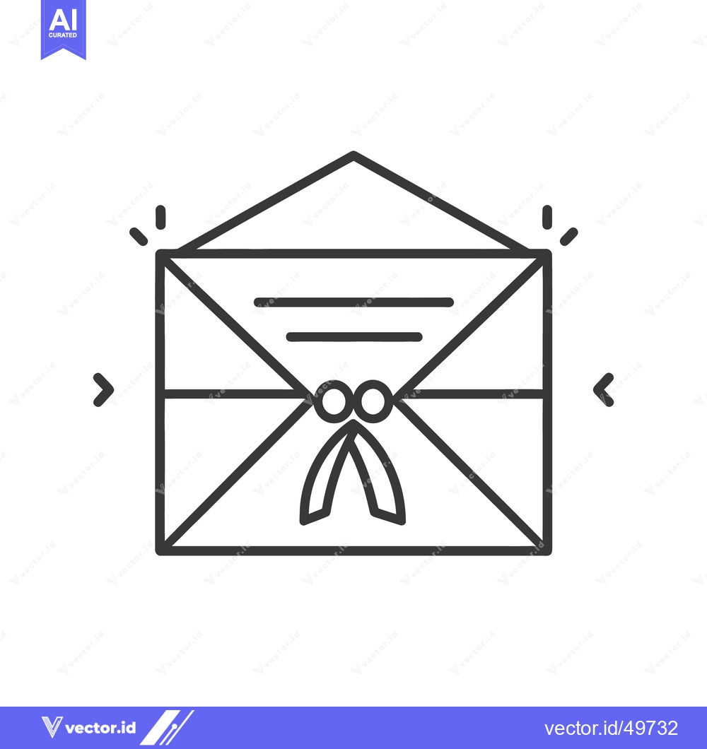 Premium Vector of A simple line drawing representing a decorated sealed envelope