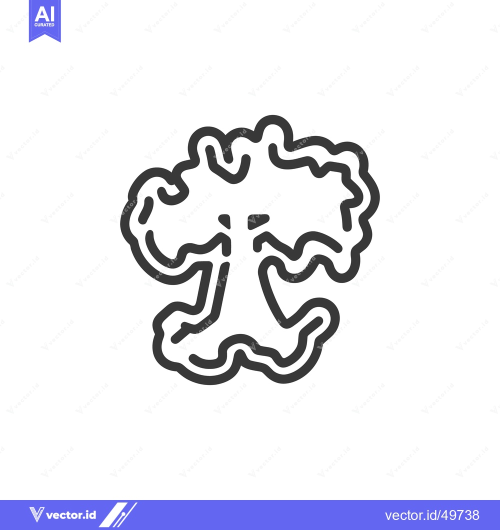 Premium Vector dari A simple outline of a tree with textured leaves