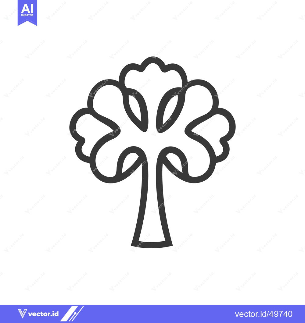 Premium Vector of A minimalist black line drawing depicting a simple tree