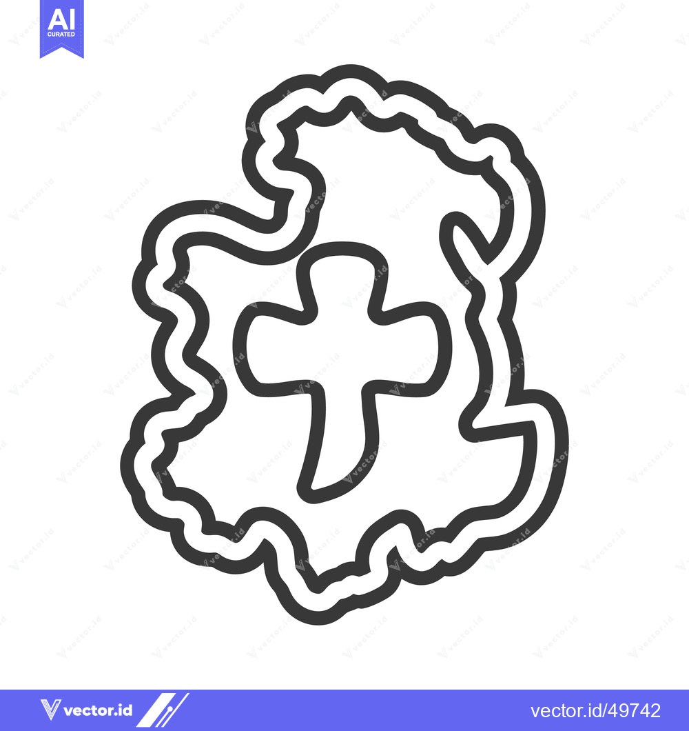 Premium Vector dari Simple outline illustration showing a cross shape inside a border