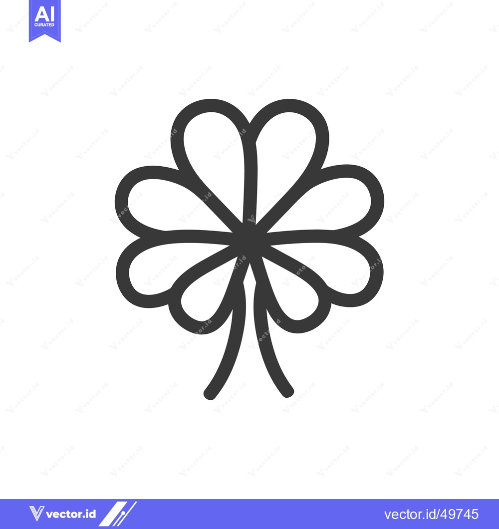 Premium Vector dari An outlined image of a clover or a similar floral form