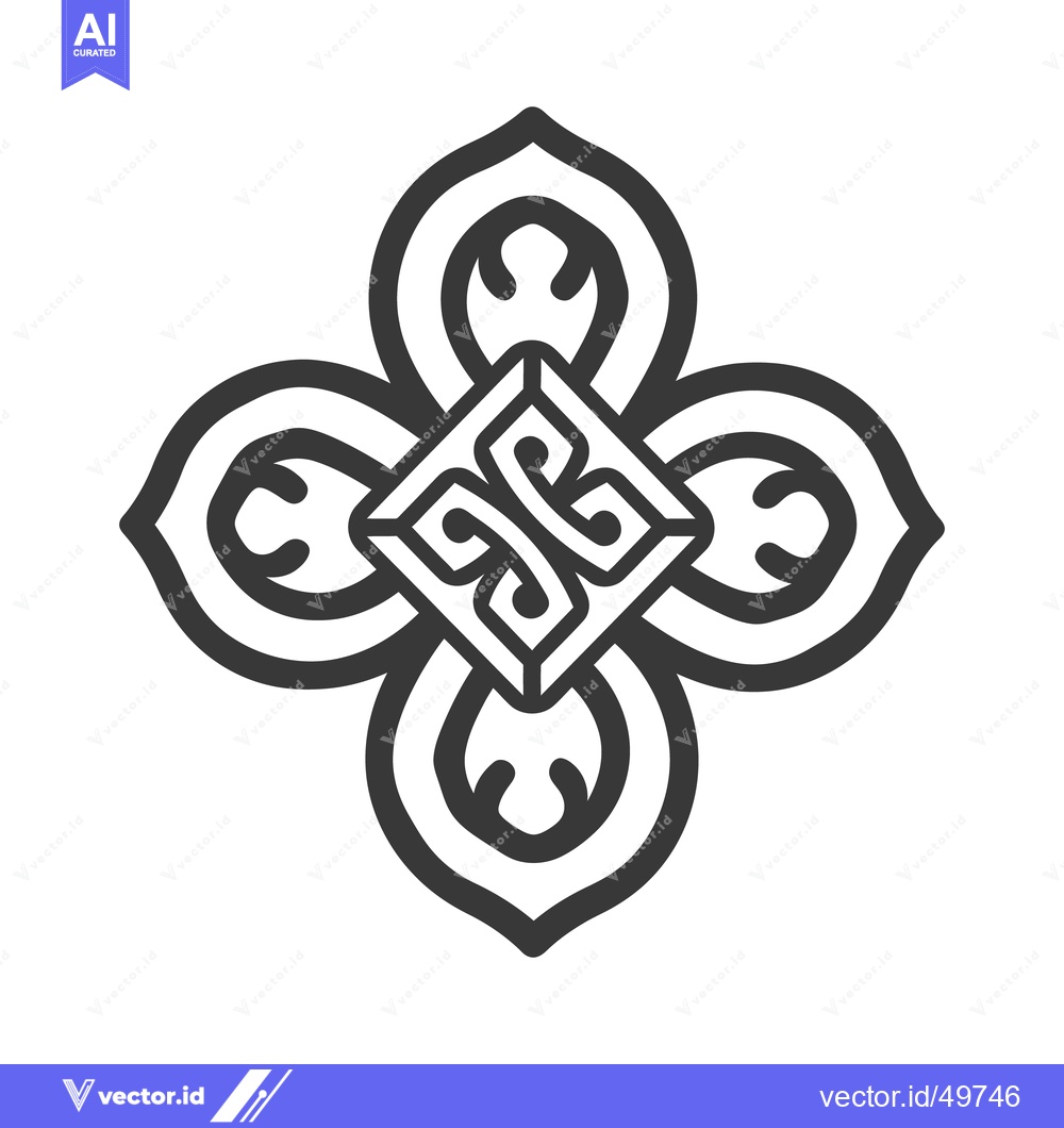 Premium Vector dari A symmetrical black and white floral design with detailed patterns