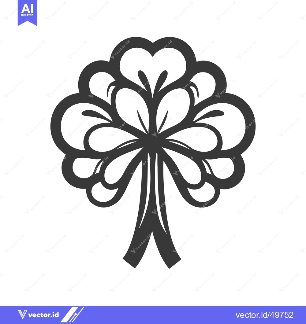 Premium Vector of A stylized floral tree design rendered in black and white