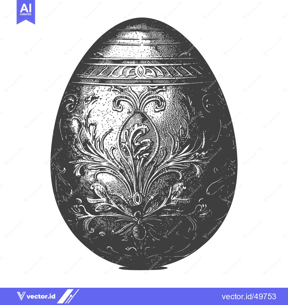 Premium Vector dari Ornate Easter Egg With Intricate Floral Design