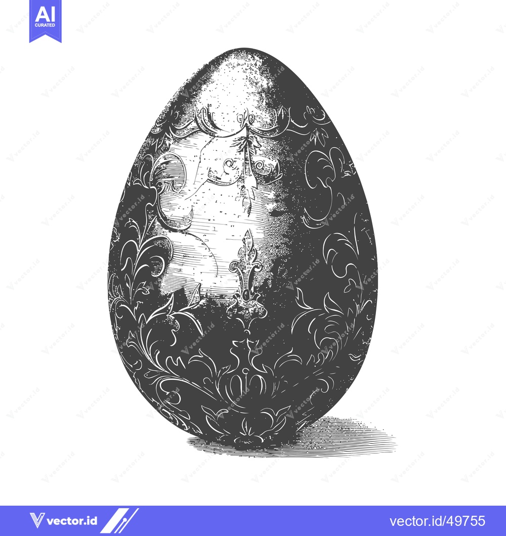Premium Vector dari Ornate Easter Egg Design Artistic Engraving Illustration