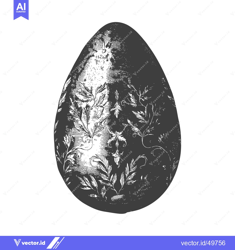 Premium Vector dari Ornate Floral Design Easter Egg Illustration