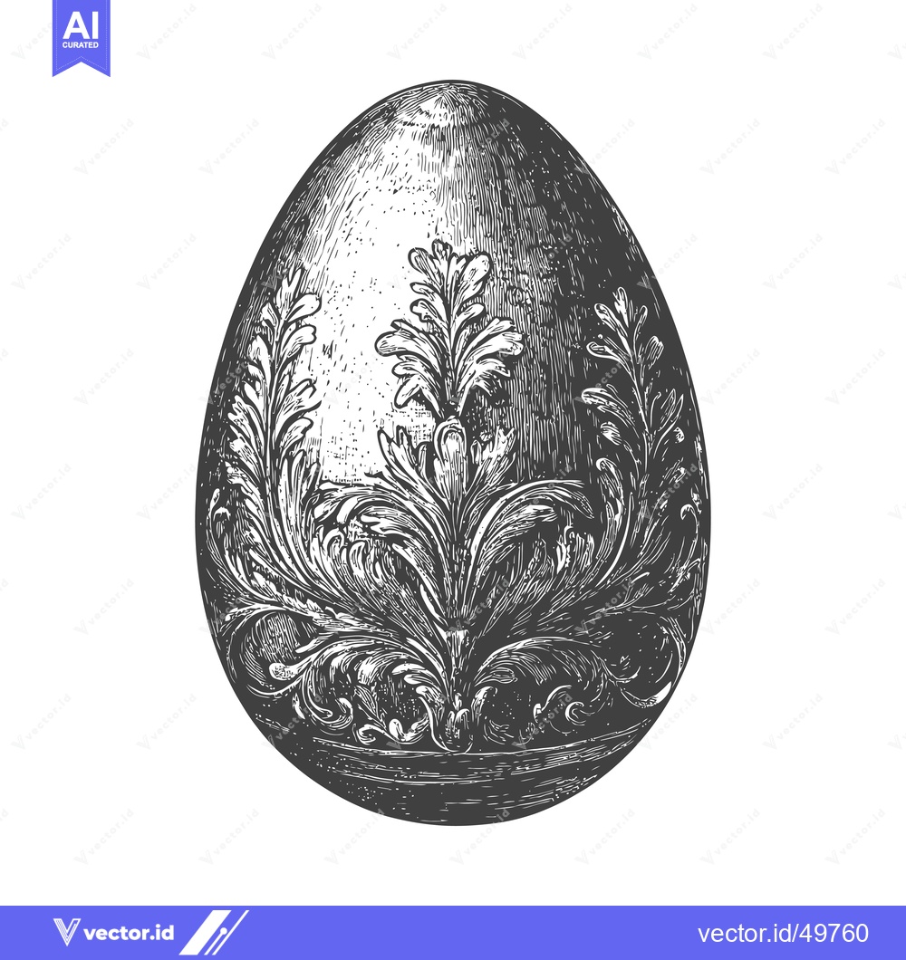 Premium Vector dari Ornate Easter Egg with Floral Design