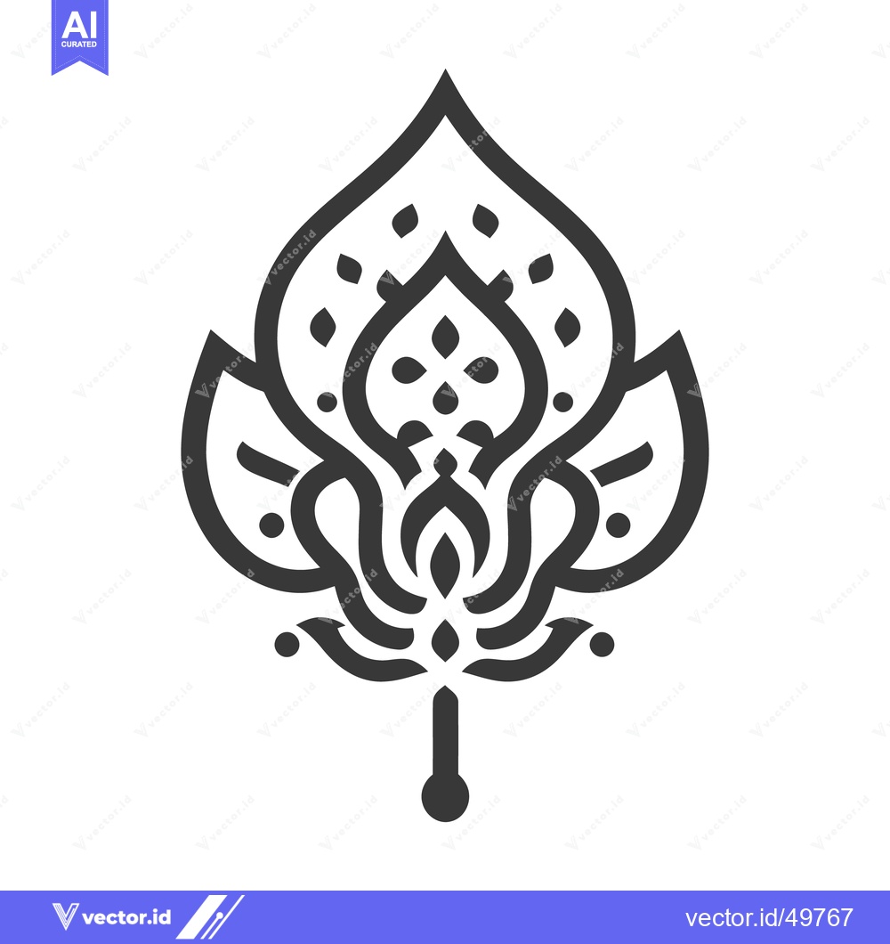 Premium Vector dari A stylized black and white floral design against a white background