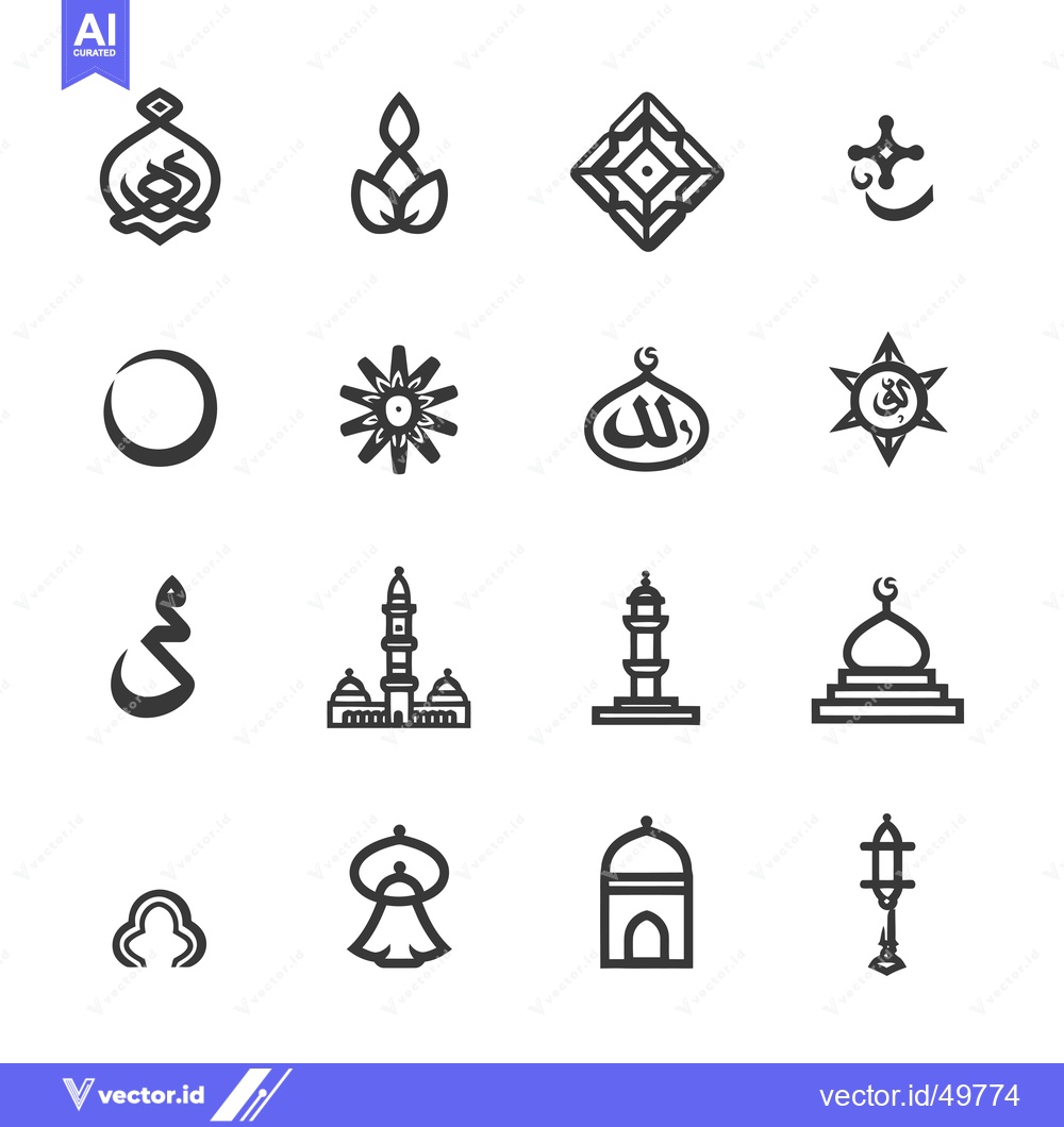 Premium Vector dari Islamic Religious Symbols and Architectural Designs
