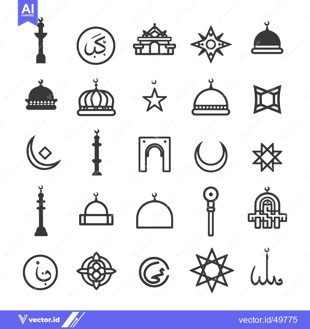 Premium Vector dari Islamic Religious Symbols and Architectural Elements