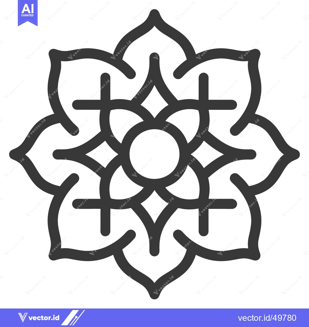 Premium Vector of Geometric depiction of stylized symmetrical floral ornamnet design