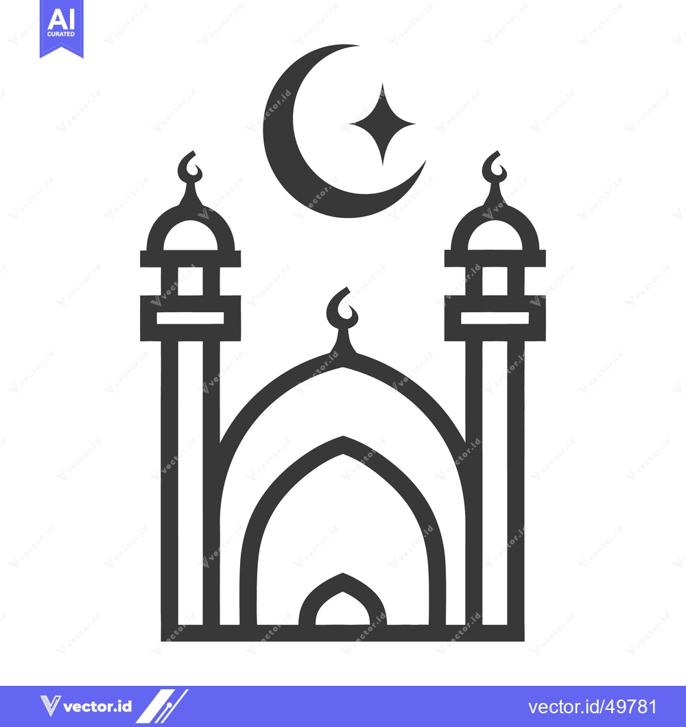 Premium Vector dari A minimalistic monochrome illustration of a mosque design