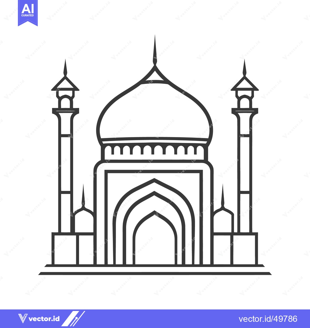 Premium Vector of A symmetrical illustration depicting a large religious style structure
