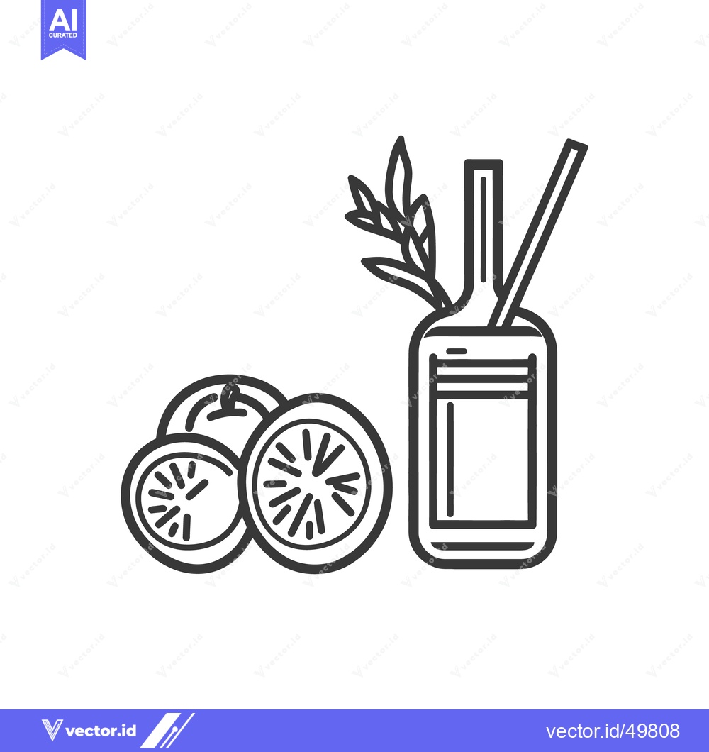 Premium Vector of An illustrated depiction of citrus fruit and a bottle