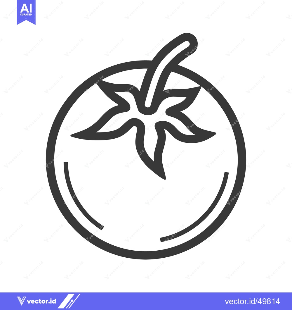 Premium Vector of A simple illustrative black line drawing of a tomato plant fruit