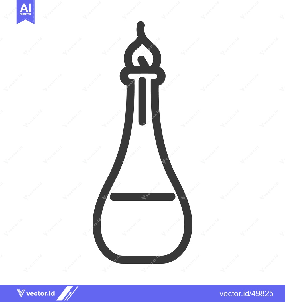 Premium Vector of A simple icon showing an oil lamp with burning flame