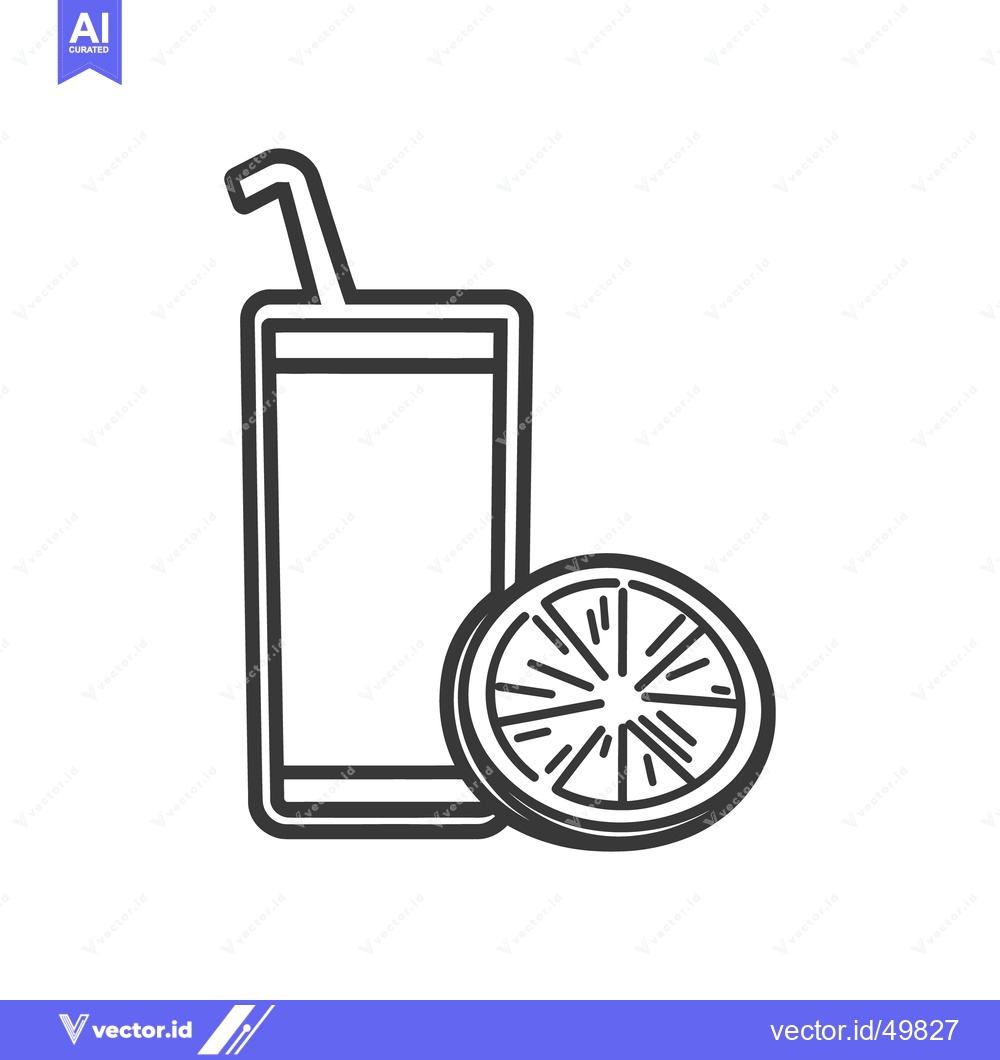 Premium Vector dari A simple illustration of a beverage glass with fruit slice