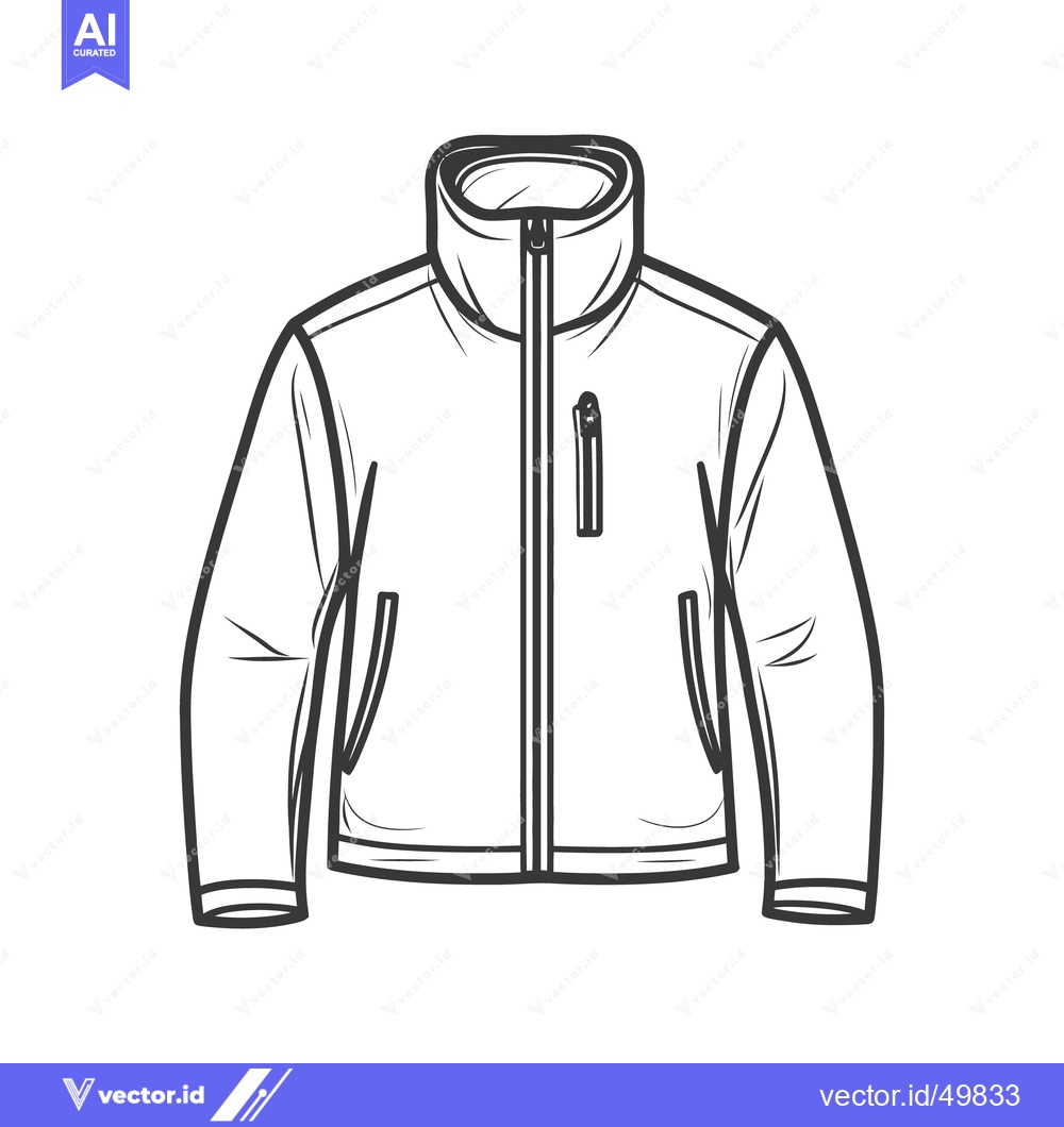 Premium Vector dari A black and white illustration of a winter jacket shown