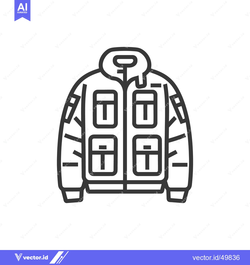 Premium Vector dari A simple vector illustration of a winter jacket with pockets