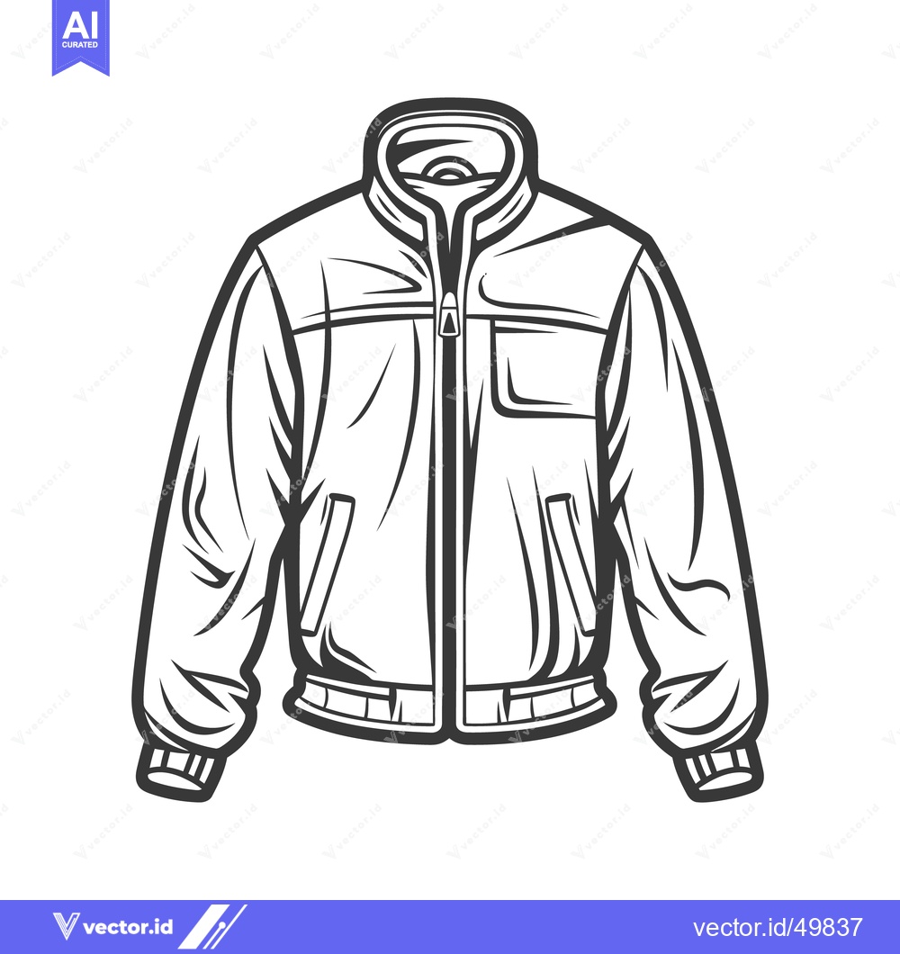 Premium Vector of An illustrated black and white image of a casual jacket