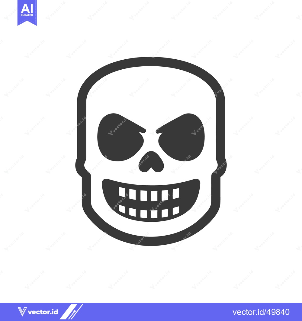 Premium Vector dari A simple and stylized illustration of a smiling skull face