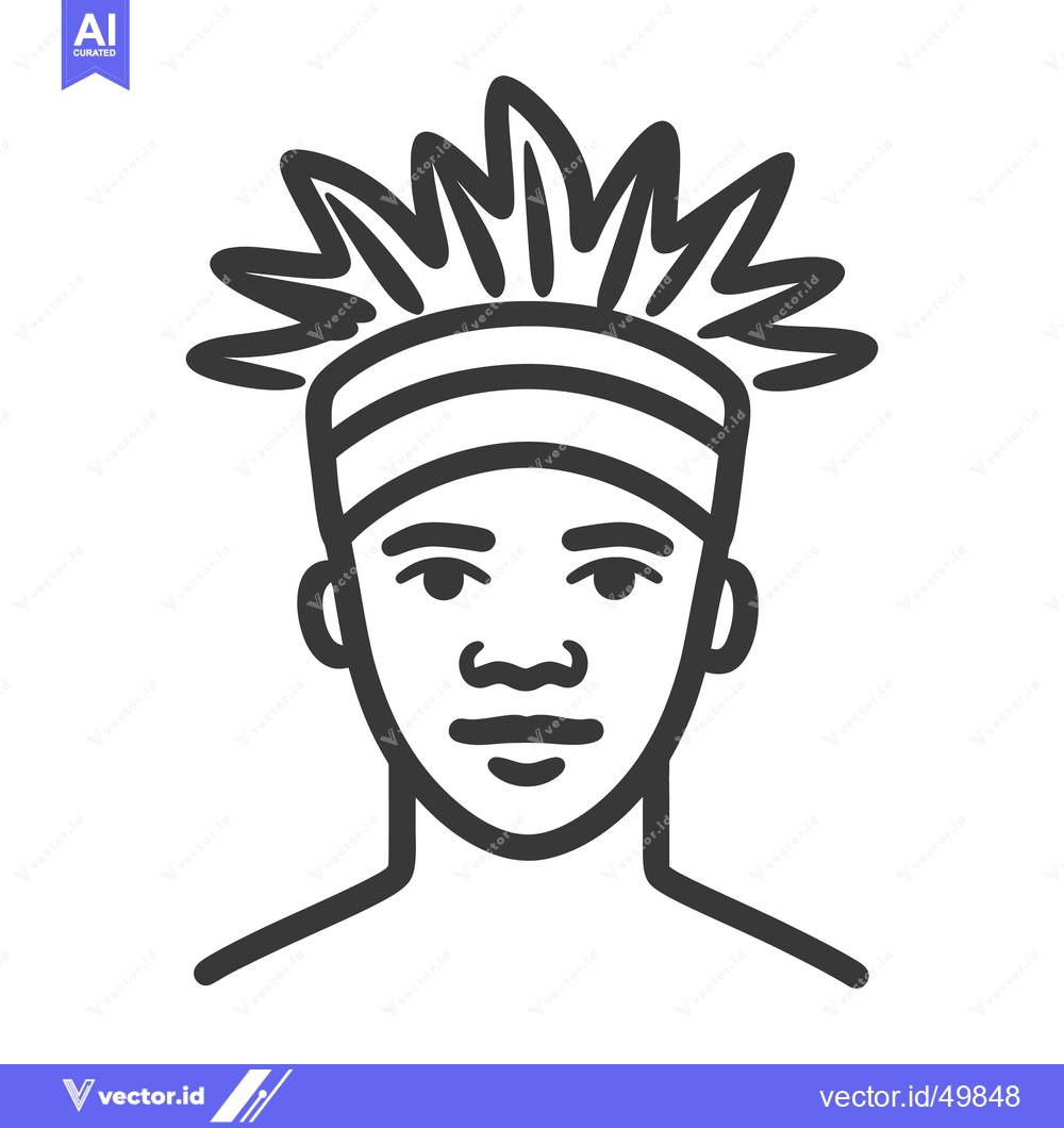 Premium Vector of A simple drawing of a person wearing a striped headband