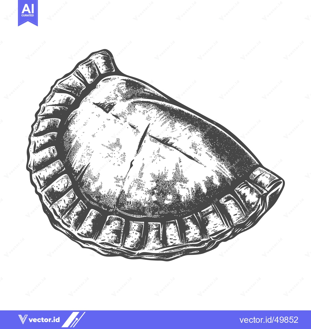 Premium Vector of A Hand Drawn Illustration Of A Single Pierogi