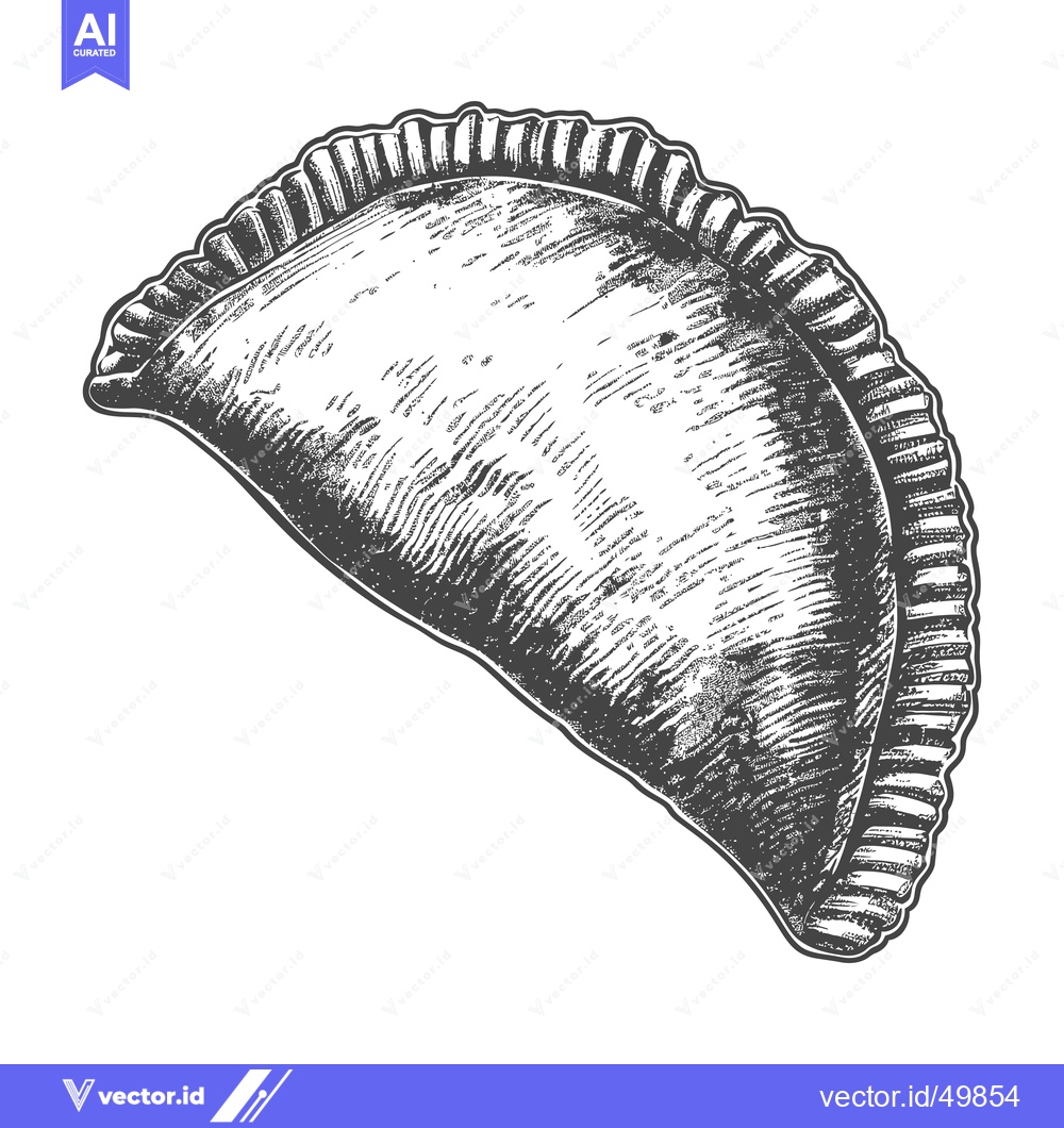 Premium Vector dari Hand Drawn Illustration Of A Single Baked Empanada