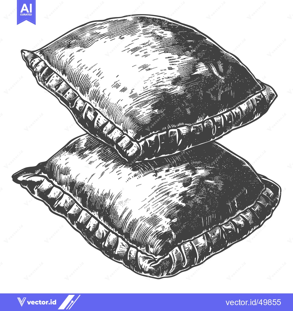 Premium Vector dari A Pair Of Soft Comfortable Pillows Resting Together