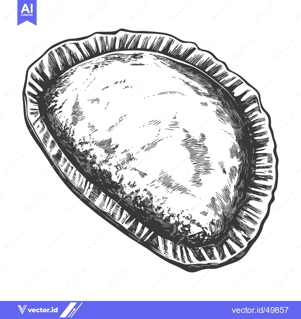 Premium Vector dari Hand Drawn Illustration Of A Baked Empanada Pastry