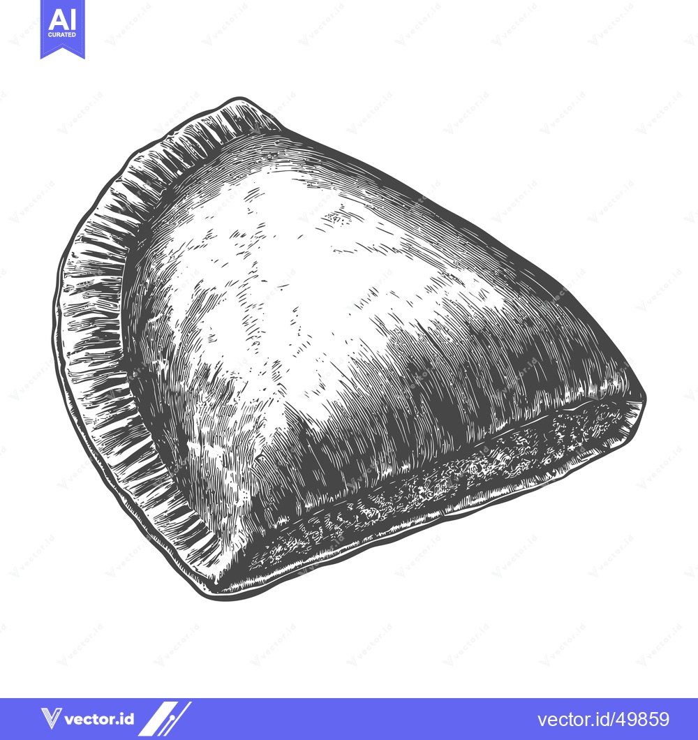 Premium Vector dari Hand Drawn Illustration Of A Single Baked Empanada
