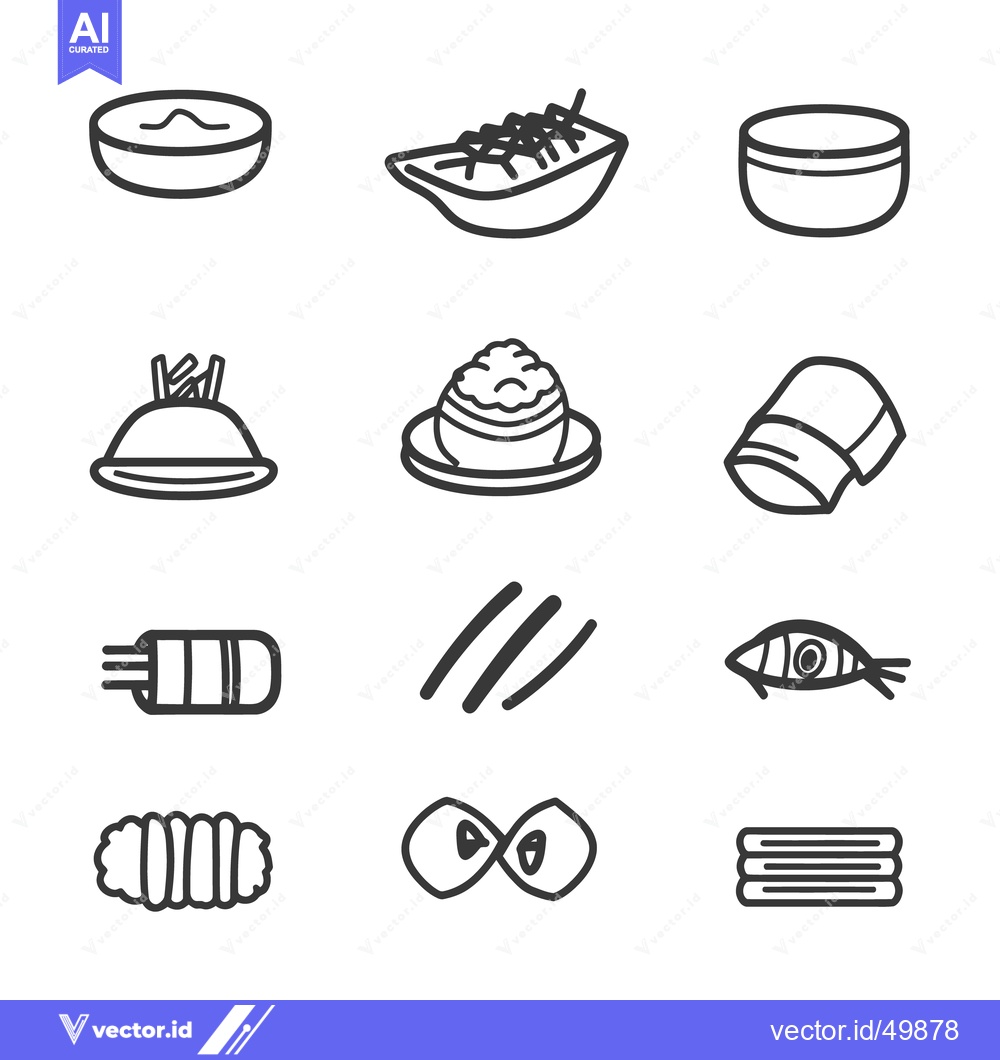 Premium Vector of Simple minimalist drawings depicting various common food items