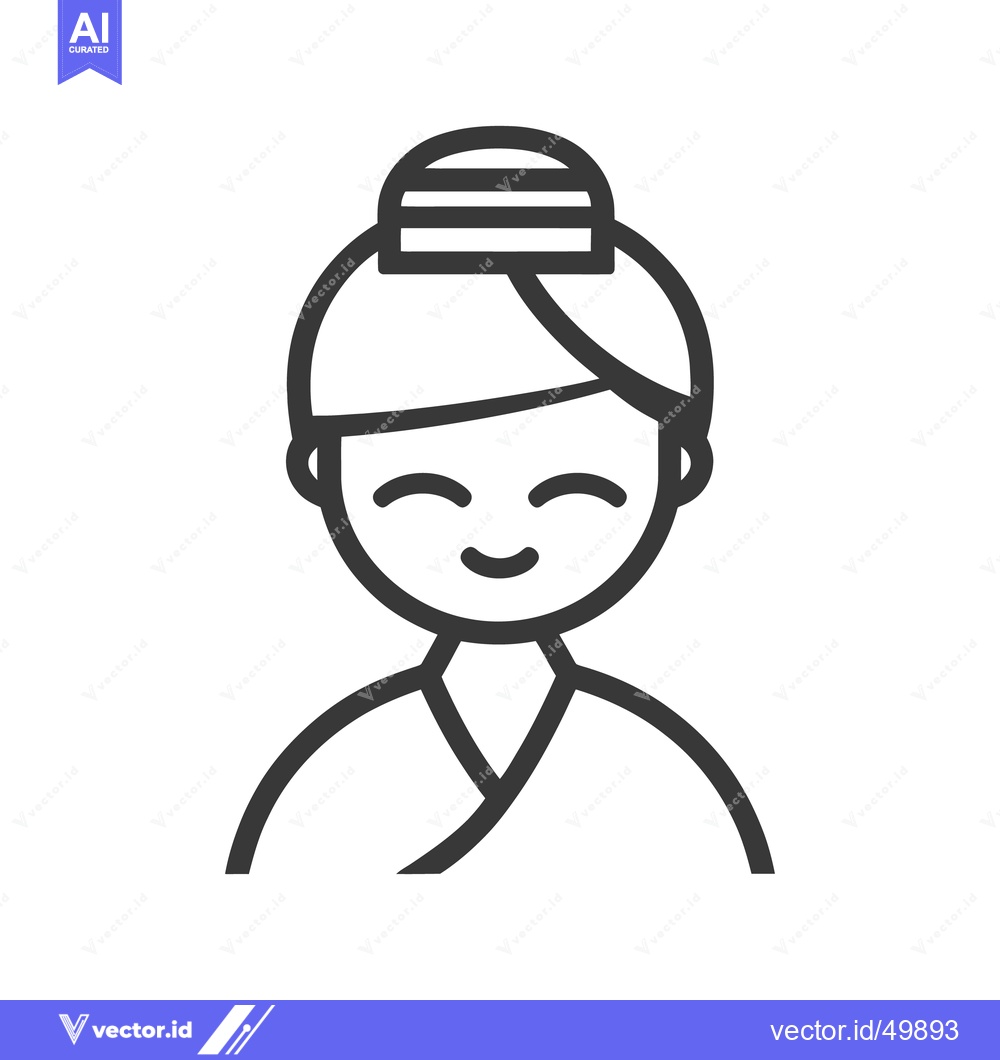 Premium Vector of A simple illustration showing a smiling person with traditional attire