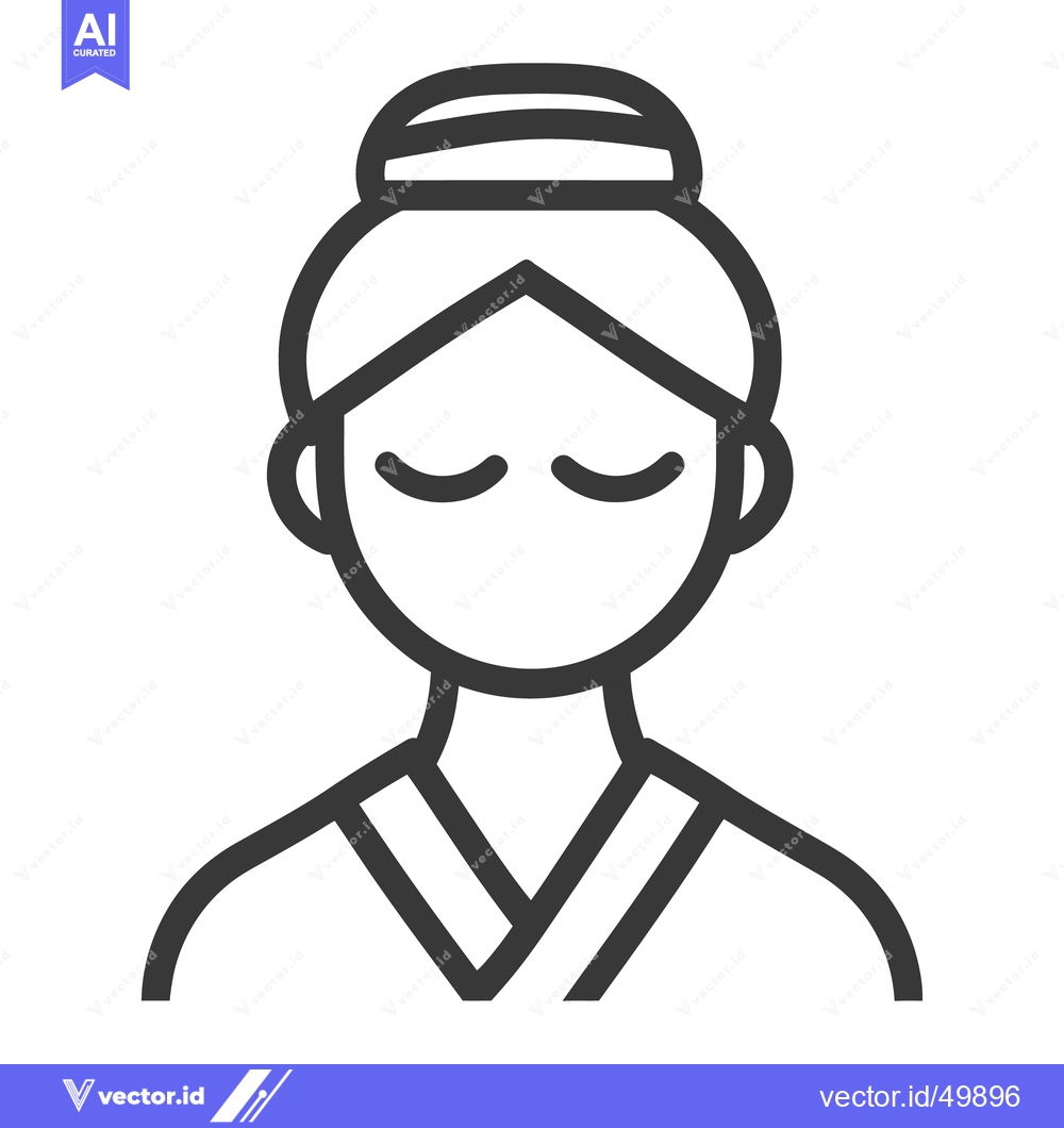 Premium Vector dari A simplistic illustration of a person with closed eyes and bun
