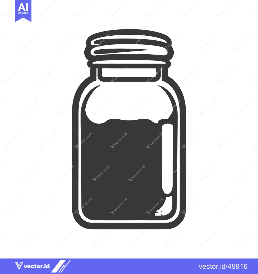 Premium Vector of An illustrative image of a sealed glass jar container with lid