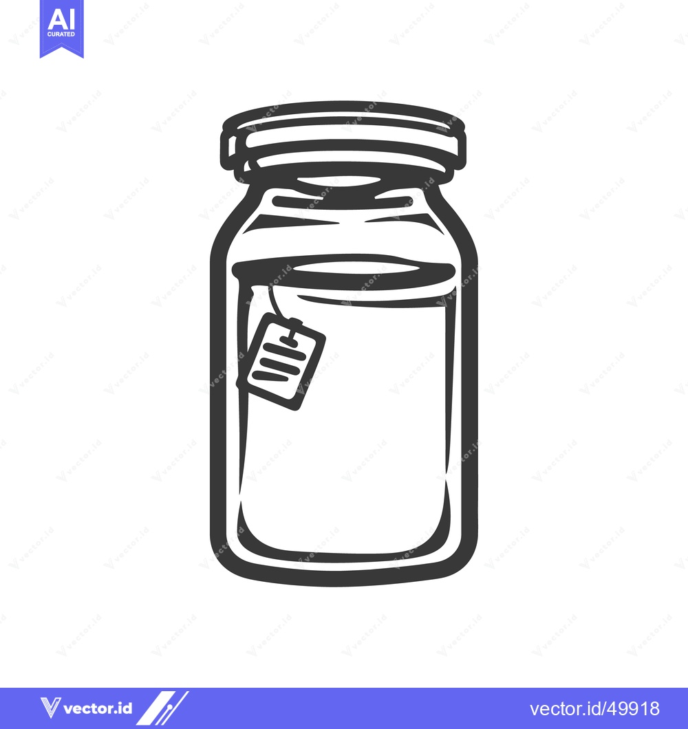 Premium Vector of A glass jar containing liquid with a tea bag visible inside