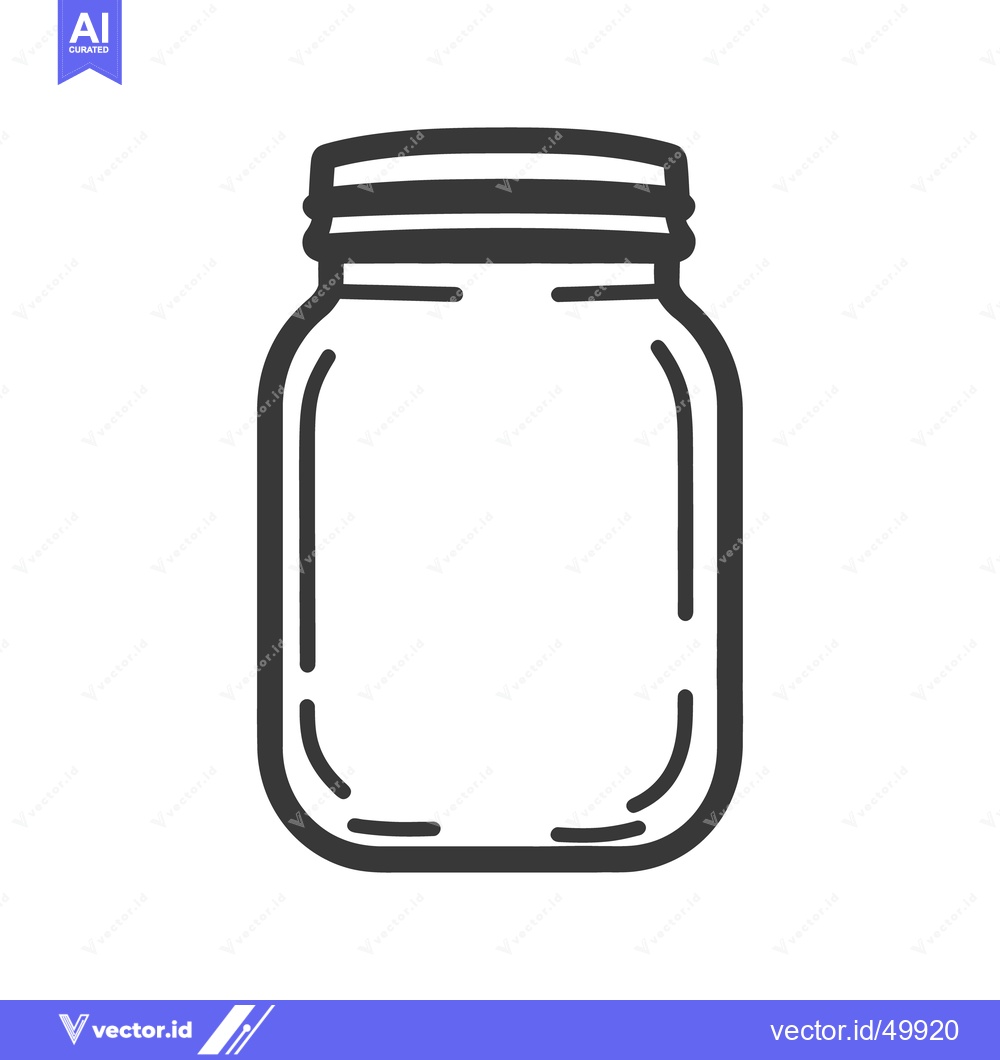 Premium Vector of A simple black and white illustration of a glass storage container
