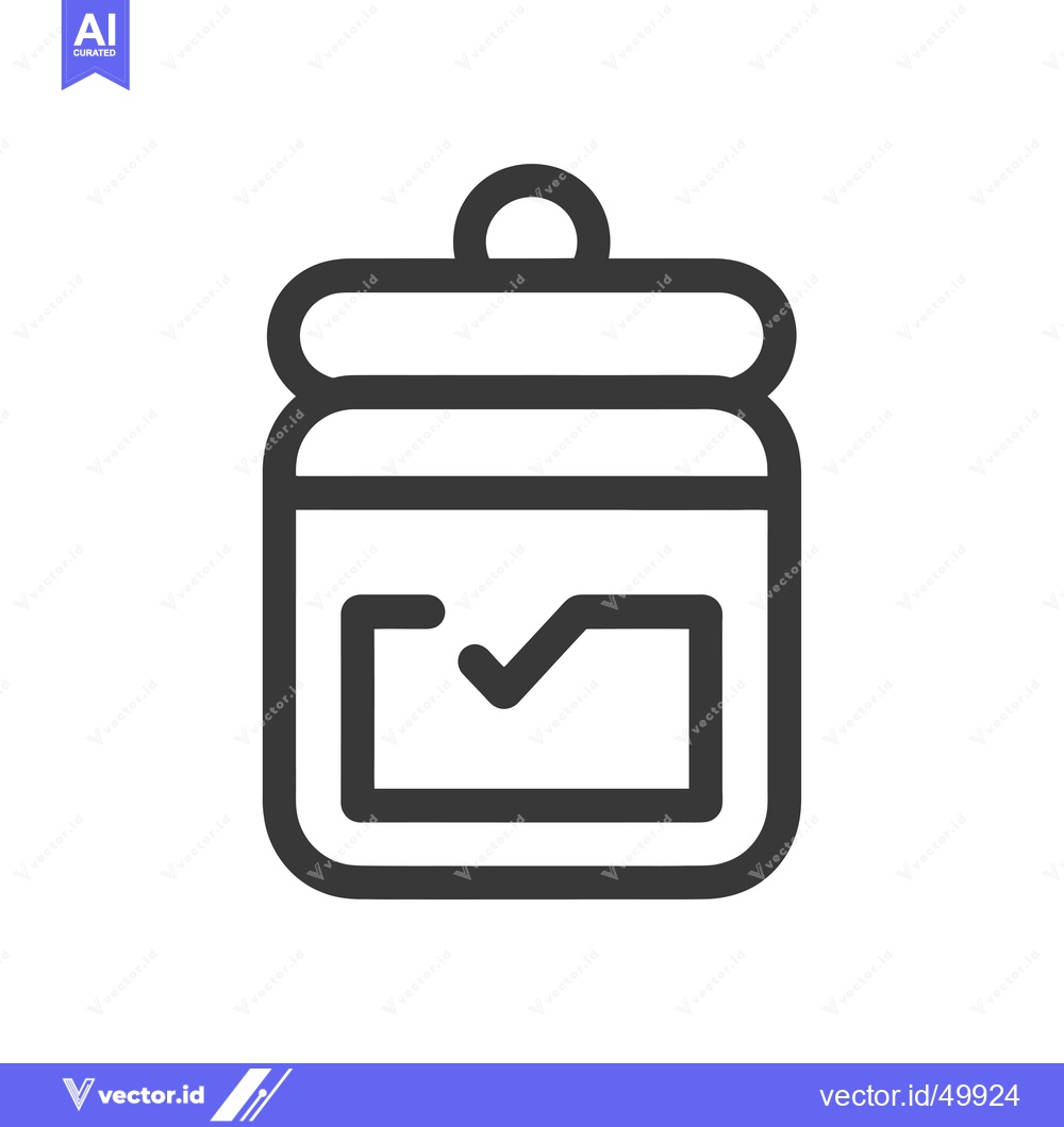 Premium Vector dari Jar with a Check Mark Inside