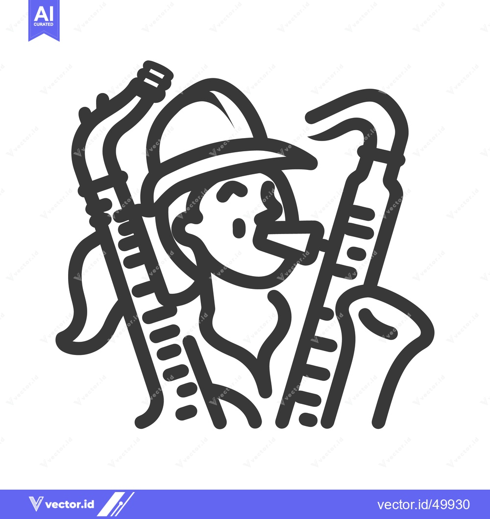 Premium Vector of A musician is holding and playing the saxophone instrument