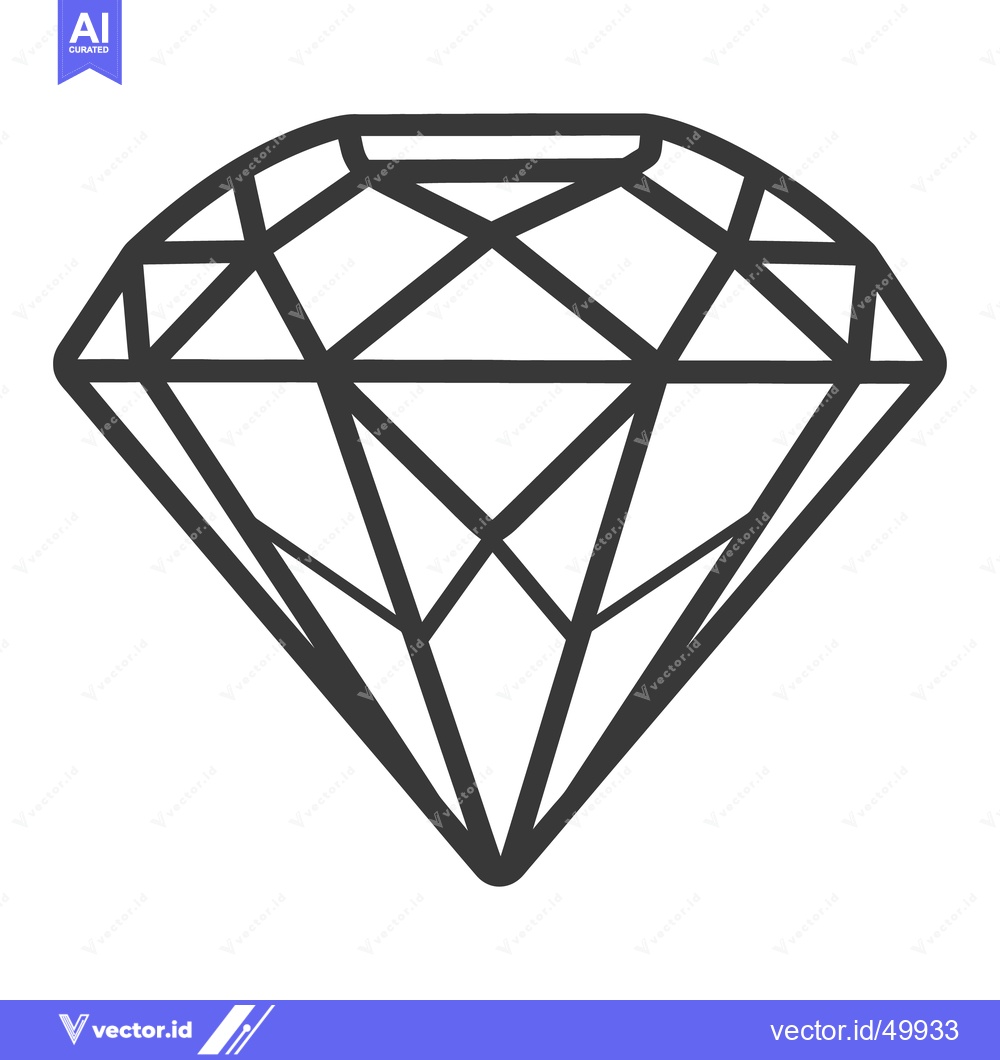 Premium Vector dari A geometric illustration of a cut gemstone is presented here