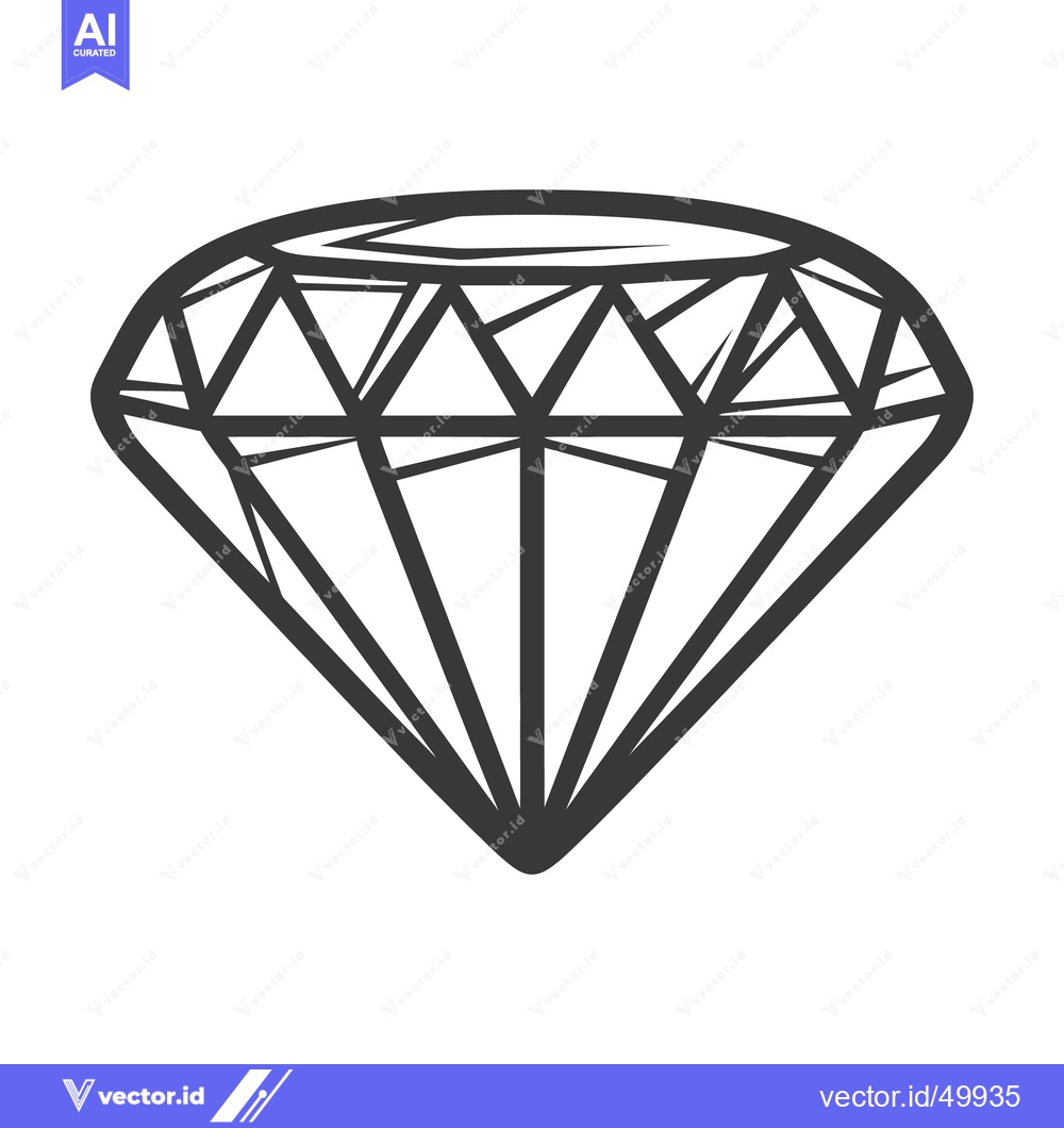 Premium Vector of An outlined graphic showing the representation of a faceted gemstone