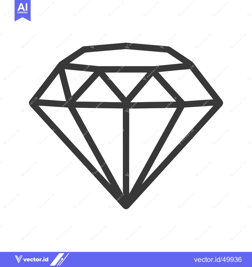 Premium Vector of A simple outlined illustration of a diamond with many facets