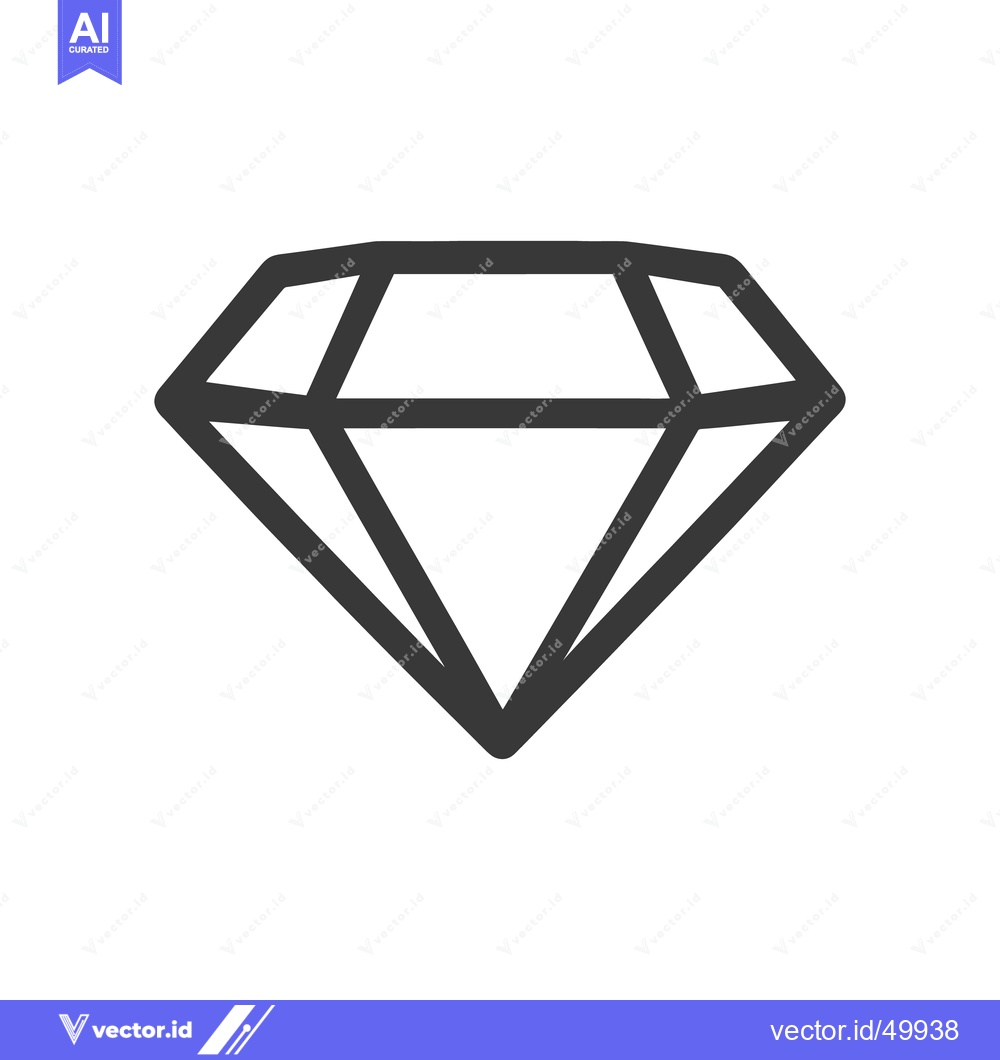Premium Vector of A simple illustrated line drawing of a cut diamond gem