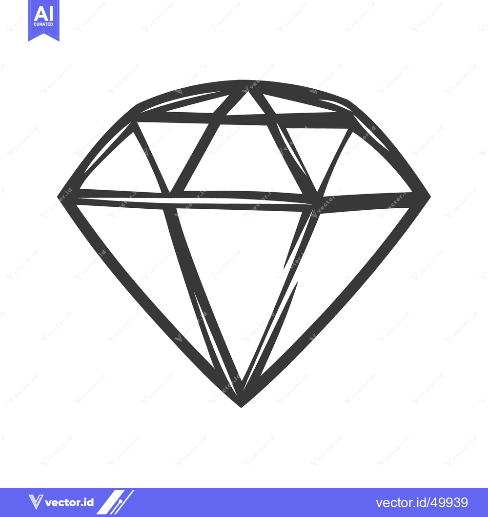 Premium Vector of A simple outlined illustration showing a sparkling gemstone design