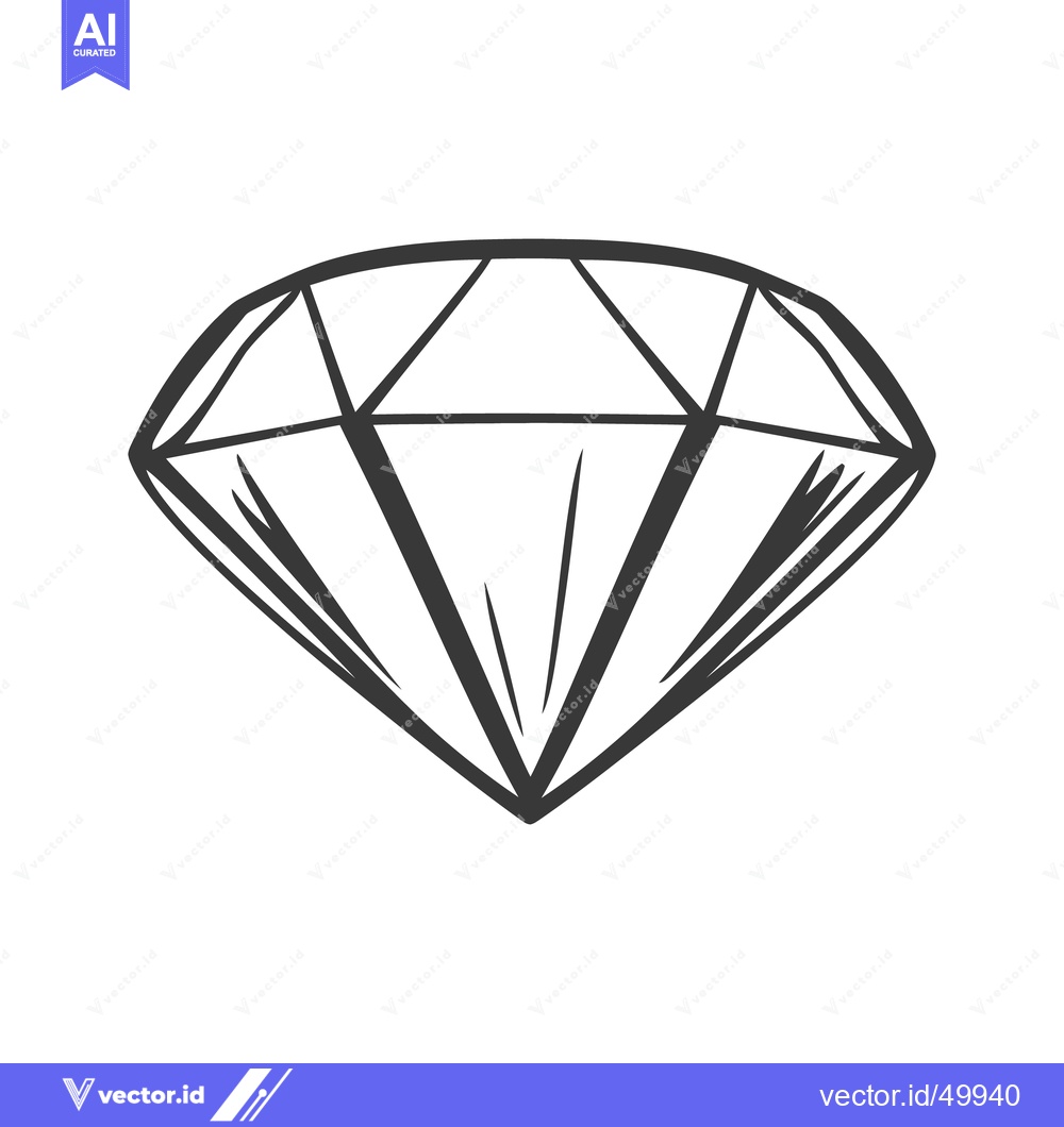 Premium Vector dari A graphic representation of a single gemstone with sharp edges