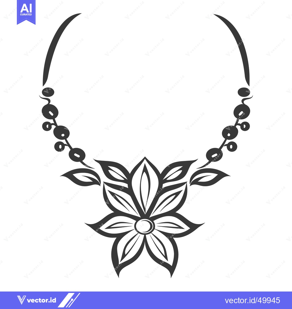 Premium Vector of A decorative image of floral necklace design on white background