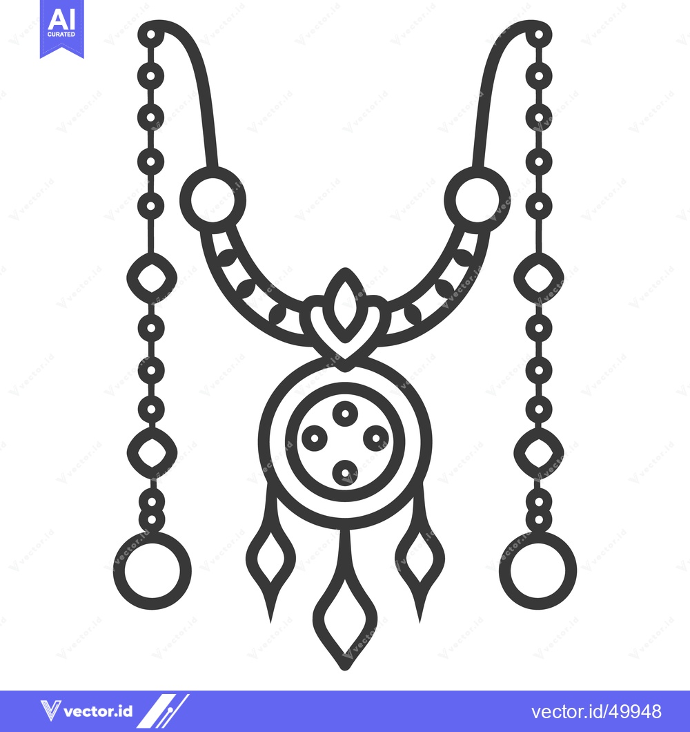 Premium Vector of A detailed illustration of an elegant decorative necklace design