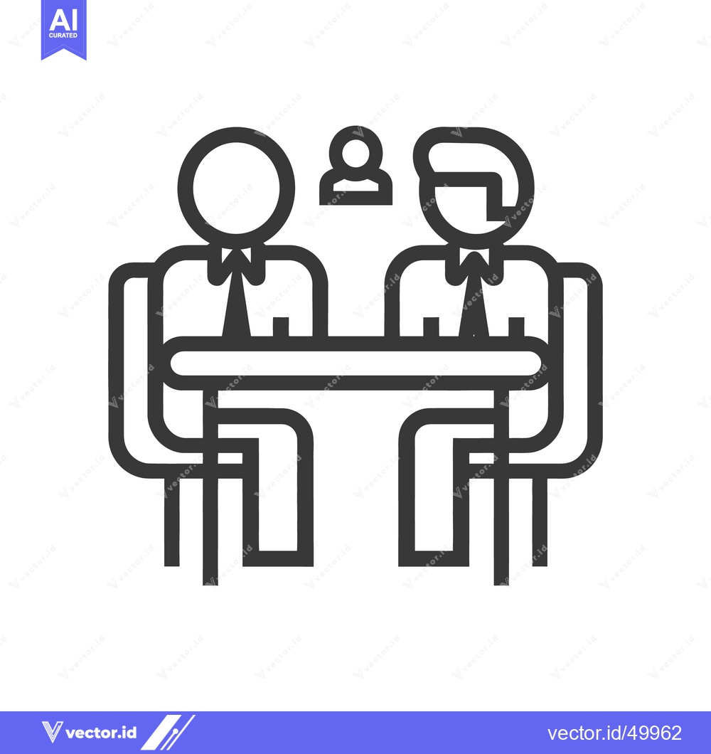 Premium Vector dari Two people meeting with a person in a discussion style session