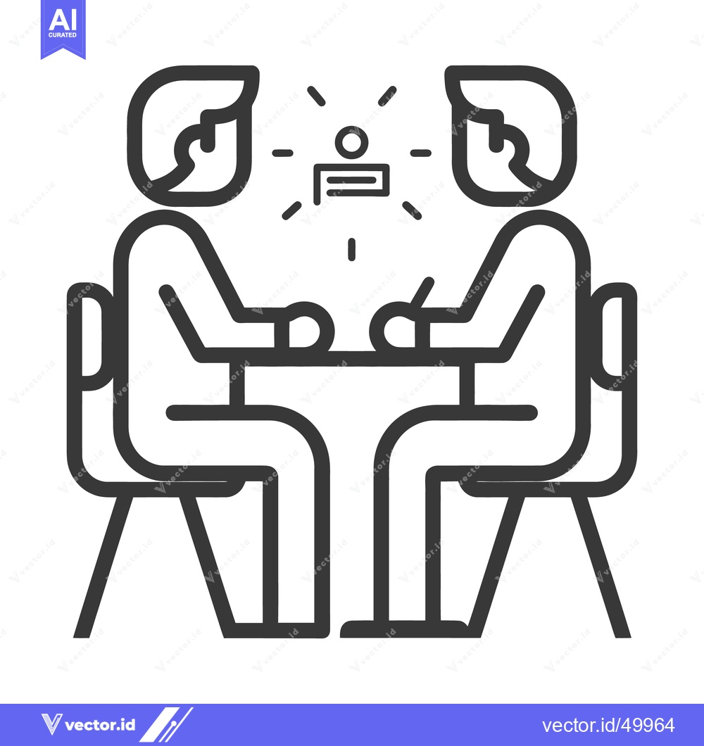 Premium Vector dari Two people are meeting at a table during a discussion