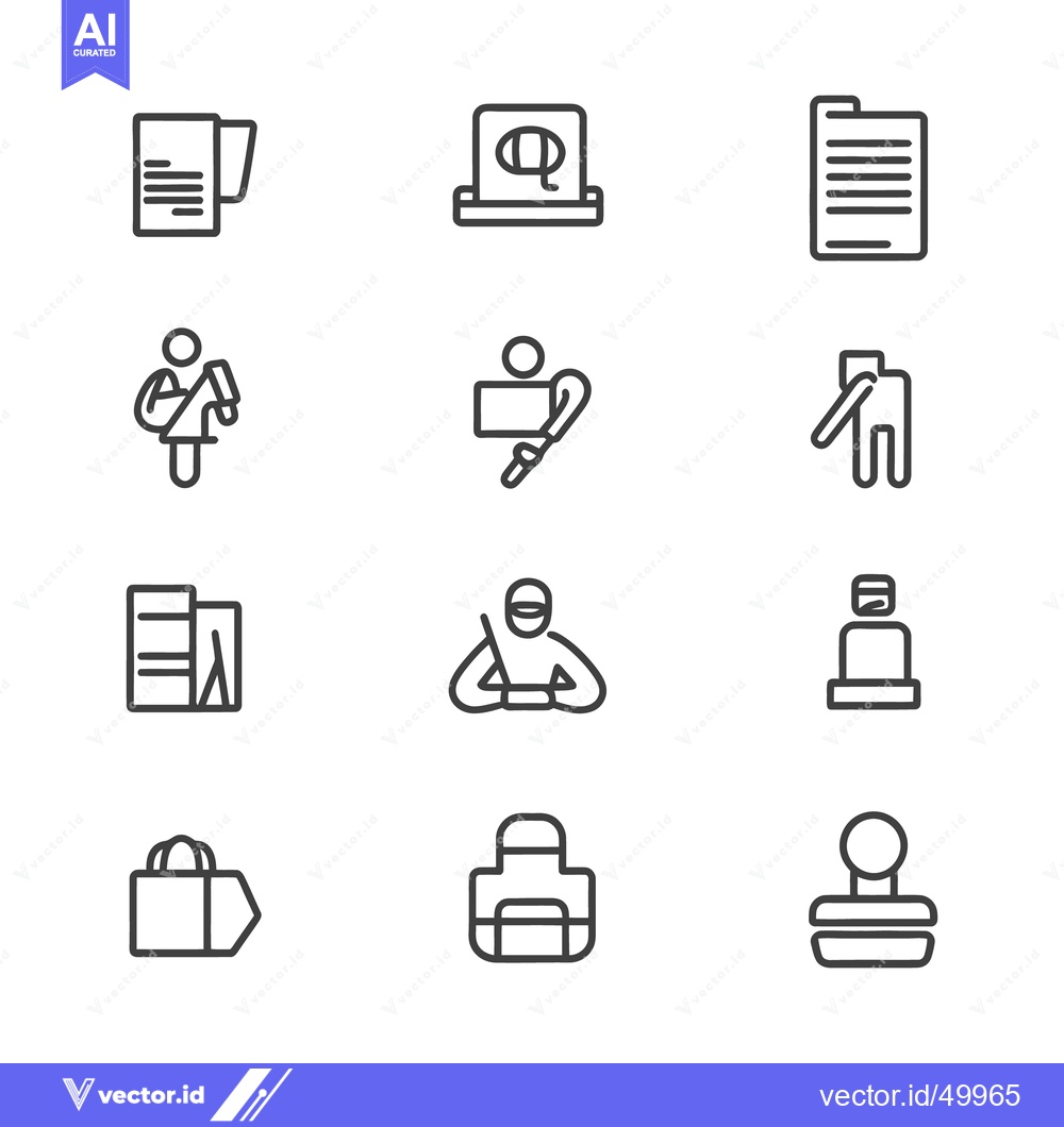 Premium Vector dari Simple outlines of various objects and human figures